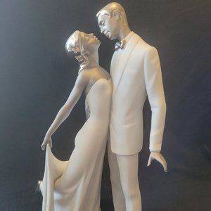 Lladro "Happy Anniversary" Couple Porcelain Figurine Re-Deco Style